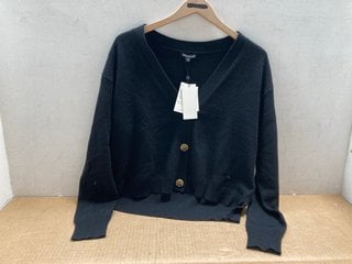 WHISTLES WOMENS CASHMERE CARDIGAN IN BLACK - UK SIZE: MEDIUM - RRP: £175.00: LOCATION - A9