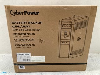 CYBERPOWER CP1600EPFCLCD-UK PFC SINEWAVE DESKTOP UPS UNINTERRUPTIBLE POWER SUPPLY 1600VA / 1000 WATTS - RRP: £298.00: LOCATION - A10