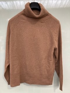 WHISTLES WOMENS CASHMERE ROLL NECK JUMPER IN OATMEAL - UK SIZE: SMALL - RRP: £199.00: LOCATION - A10