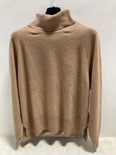 WHISTLES WOMENS CASHMERE ROLL NECK JUMPER IN OATMEAL - UK SIZE: MEDIUM - RRP: £199.00: LOCATION - A11