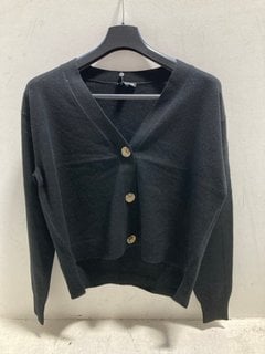 WHISTLE WOMENS CASHMERE CARDIGAN IN BLACK - UK SIZE: SMALL - RRP: 189.00: LOCATION - A11