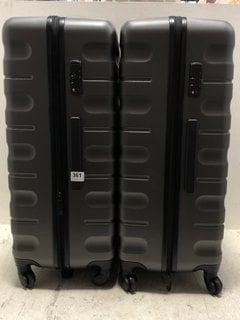 2 X JOHN LEWIS & PARTNERS LARGE HARD SHELL WHEELED SUITCASES IN GREY: LOCATION - A13