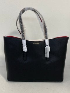 LULU GUINNESS REVERSIBLE HANDLES JUDE TOTE BAG IN BLACK - RRP £350: LOCATION - FRONT BOOTH