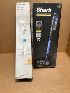 SHARK CORDLESS STICK VACUUM ANTI HAIR WRAP - MODEL NO. IZ202UK TO INCLUDE SHOWER CADDY: LOCATION - B4