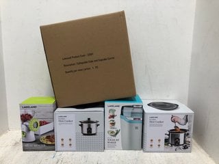 5 X KITCHEN ITEMS TO INCLUDE COLLAPSIBLE CAKE AND CUPCAKE CARRIER AND 1.5L SLOW COOKER: LOCATION - B2