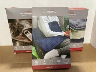 3 X BEDDING ITEMS TO INCLUDE STAY SNUG GREY SHERPA HEATED THROW: LOCATION - C1