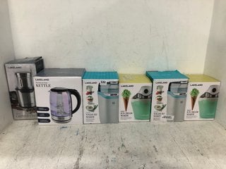 6 X KITCHEN ITEMS TO INCLUDE PEARLESCENT GLASS KETTLE: LOCATION - C2