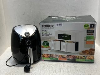 TOWER 4.3L AIR FRYER IN BLACK TO INCLUDE TOWER 8.5L DUAL BASKET AIR FRYER IN WHITE: LOCATION - B8