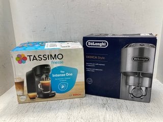 BOSCH TASSIMO FINESSE COFFEE MAKER TO INCLUDE DELONGHI DEDICA STYLE ESPRESSO AND CAPPUCCINO COFFEE MAKER: LOCATION - B8