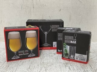 4 X BOXES OF RIEDEL ITEMS TO INCLUDE HIGHBALL WINE GLASSES: LOCATION - B9