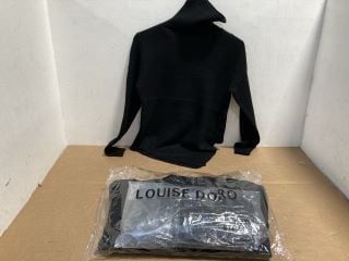 2 X LOUISE DORO TWO PIECE ROUND NECK JUMPERS AND DRESSES IN BLACK - ONE SIZE - COMBINED RRP: £110.00: LOCATION - B10