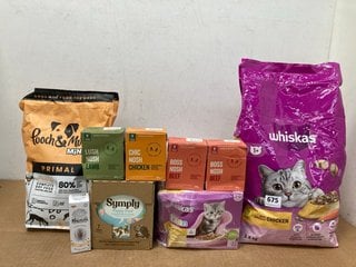 QTY OF PET FOOD ITEMS TO INCLUDE WHISKAS WITH DELICIOUS CHICKEN CAT FOOD 3.8KG - BBE: 01/06/2026: LOCATION - B10