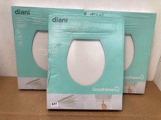 3 X GOODHOME DIANI WHITE TOILET SEATS: LOCATION - B10