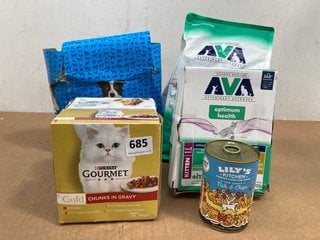 6 X ASSORTED PET FOOD ITEMS TO INCLUDE PURINA GOURMET NATURE CREATIONS SLOW COOKED MINI FILETS CAT FOOD - BBE: MAY 2026: LOCATION - B11