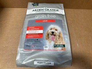 ARDEN GRANGE GRAIN FREE FOOD FOR ADULT DOGS WITH CHICKEN 12KG - BBE: 15/12/2025: LOCATION - B14