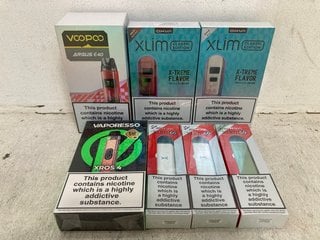 QTY OF ASSORTED VAPES TO INCLUDE OXVA XLIM GO LIGHT GREEN VAPE (PLEASE NOTE: 18+YEARS ONLY. ID MAY BE REQUIRED): LOCATION - D0