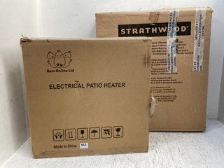 ELECTRICAL PATIO HEATER TO INCLUDE STRATHWOOD FOLDING ADIRONDACK OTTOMAN: LOCATION - C10