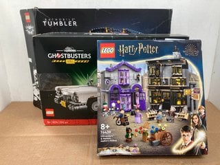 3 X ASSORTED LEGO ITEMS TO INCLUDE LEGO HARRY POTTER OLLIVANDERS & MADAM MALKIN'S ROBES: LOCATION - C13