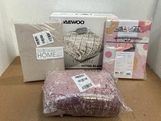 4 X BEDDING ITEMS TO INCLUDE DAEWOO DREAMZ SINGLE HEATED FITTED BLANKET: LOCATION - C14