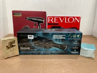 5 X BEAUTY ITEMS TO INCLUDE REVLON HAIR DRYER AND VOLUMISER: LOCATION - C14