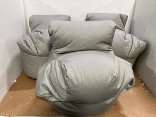 3 X BEAN BAGS IN GREY: LOCATION - C14