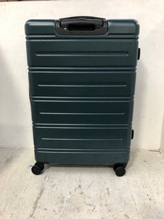 LARGE HARD SHELL WHEELED SUITCASE IN DARK GREEN: LOCATION - D15