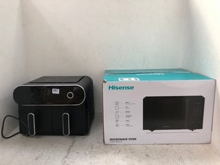 TOWER DOUBLE AIR FRYER - MODEL NO. T17144 TO INCLUDE HISENSE MICROWAVE OVEN - MODEL NO. H23MOBS5HUK: LOCATION - D14