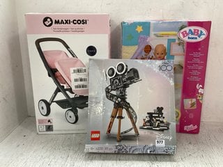 3 X CHILDRENS TOYS TO INCLUDE MAXI COSI TWIN DOLL PUSHCHAIR: LOCATION - D12