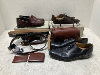 QTY OF JOHN LEWIS & PARTNERS SHOES AND ACCESSORIES TO INCLUDE JOHN LEWIS AND PARTNERS CORNELL LOAFERS IN BROWN LATHER - UK SIZE 7: LOCATION - A0