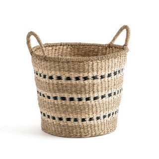 LA REDOUTE AZZU ROUND BRAIDED SEAGRASS BASKET. RRP - £44: LOCATION - BR10