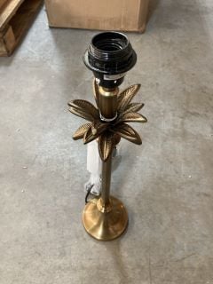 LA REDOUTE YVOR PALM TREE TABLE LAMP BASE IN BRASS - RRP £75: LOCATION - BR10