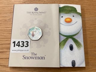 ROYAL MINT RAYMOND BRIGGS 'THE SNOWMAN' COMMEMORATIVE 50P COIN: LOCATION - CR