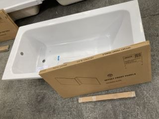 1700 X 850MM NTH LH OFFSET SHOWER BATH WITH A HACIENDA BLACK MDF BATH SIDE PANEL - RRP £459: LOCATION - D6