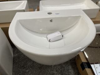 (COLLECTION ONLY) 530MM WIDE BY 400MM HIGH 1TH CERAMIC DESIGNER BASIN RRP £380: LOCATION - C7