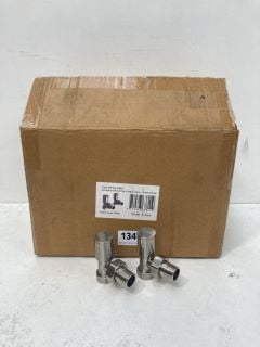 QTY OF 15MM ANGLED RADIATOR VALVES IN BRUSHED NICKEL - RRP £500: LOCATION - R1