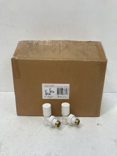 QTY OF 15MM ANGLED RADIATOR VALVES IN WHITE - RRP £400: LOCATION - R1