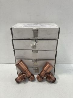 QTY OF ALL COPPER 15MM ANGLED RADIATOR VALVES - RRP £250: LOCATION - R1