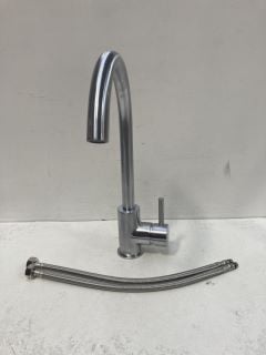 MONO KITCHEN SINK MIXER TAP IN BRUSHED CHROME WITH SWIVEL SPOUT - RRP £185: LOCATION - R1