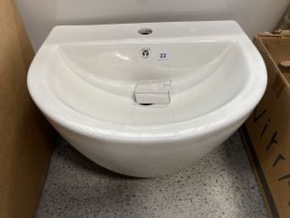 (COLLECTION ONLY) 530MM WIDE BY 400MM HIGH 1TH CERAMIC DESIGNER BASIN RRP £380: LOCATION - C1