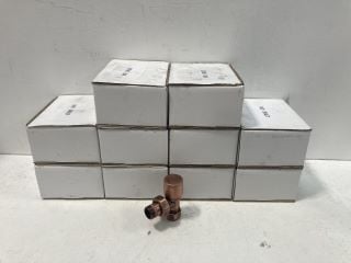 QTY OF 15MM ANGLED RADIATOR VALVES IN COPPER - RRP £100: LOCATION - R1