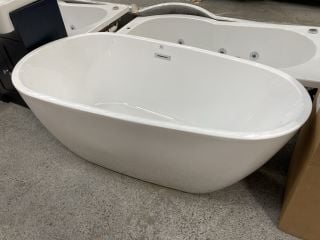 1500 X 750MM MODERN TWIN SKINNED DOUBLE ENDED FREESTANDING BATH WITH INTEGRAL CHROME SPRUNG WASTE & OVERFLOW - RRP £1289: LOCATION - C1