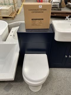 (COLLECTION ONLY) 500 X 330MM TOILET UNIT IN INDIGO WITH BTW PAN, SEAT AND CONCEALED CISTERN FITTING KIT RRP £780: LOCATION - C1