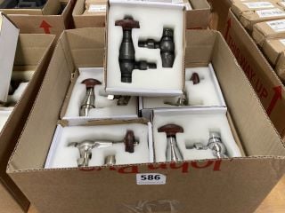 QTY OF ASSORTED TRADITIONAL STYLED TRV VALVES WITH LOCK SHIELDS - RRP £450: LOCATION - C4 TABLES