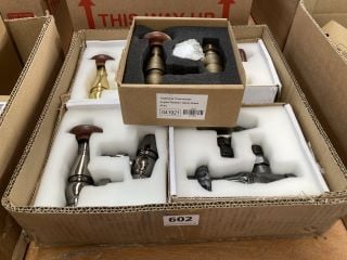 QTY OF ASSORTED TRADITIONAL TRV VALVES WITH LOCK SHIELDS - RRP £450: LOCATION - C4 TABLES