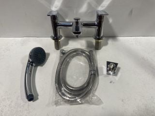 DECK MOUNTED BSM IN CHROME WITH SHOWER HANDSET, HOSE & WALL MOUNTED BRACKET - RRP £345: LOCATION - RACKING 2