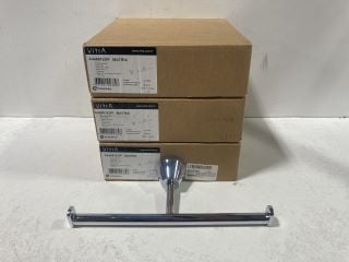 QTY OF VITRA MATRIX WALL MOUNTED TWIN TOILET ROLL HOLDERS IN CHROME - RRP £300: LOCATION - RACKING 2