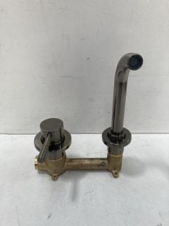 WALL MOUNTED BASIN MIXER IN BRUSHED GOLD - RRP £225: LOCATION - RACKING 2