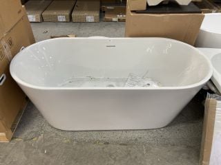 1600 X 750MM MODERN TWIN SKINNED DOUBLE ENDED FREESTANDING BATH WITH INTEGRAL CHROME SPRUNG WASTE & OVERFLOW - RRP £1329: LOCATION - C1