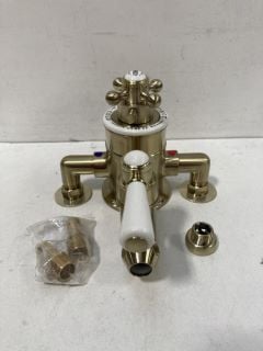 TRADITIONAL EXPOSED SHOWER VALVE IN BRUSHED BRASS - RRP £545: LOCATION - RACKING 2