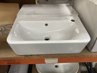 (COLLECTION ONLY) ROPER RHODES 540MM WIDE 1TH SEMI RECESSED SLIM DEPTH CERAMIC BASIN - RRP £240: LOCATION - RACKING 2